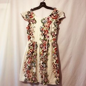 Fun White Short Floral Dress